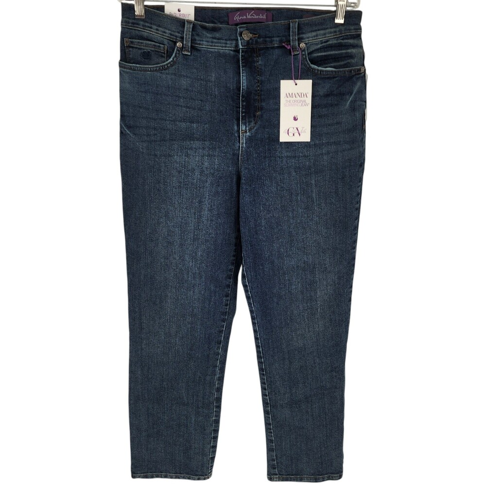 Gloria Vanderbilt Amanda Jeans 14P Blue Tummy Slimming High Rise Stretch NWT